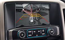Image of available rear vision camera on the 2017 Sierra 2500 Denali HD heavy-duty pickup truck.