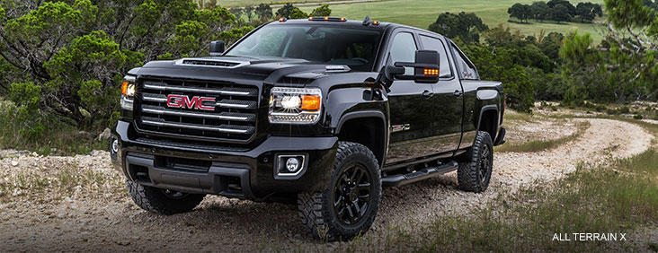 Image showing the 2017 GMC Sierra 2500HD featuring the All Terrain trim package. 