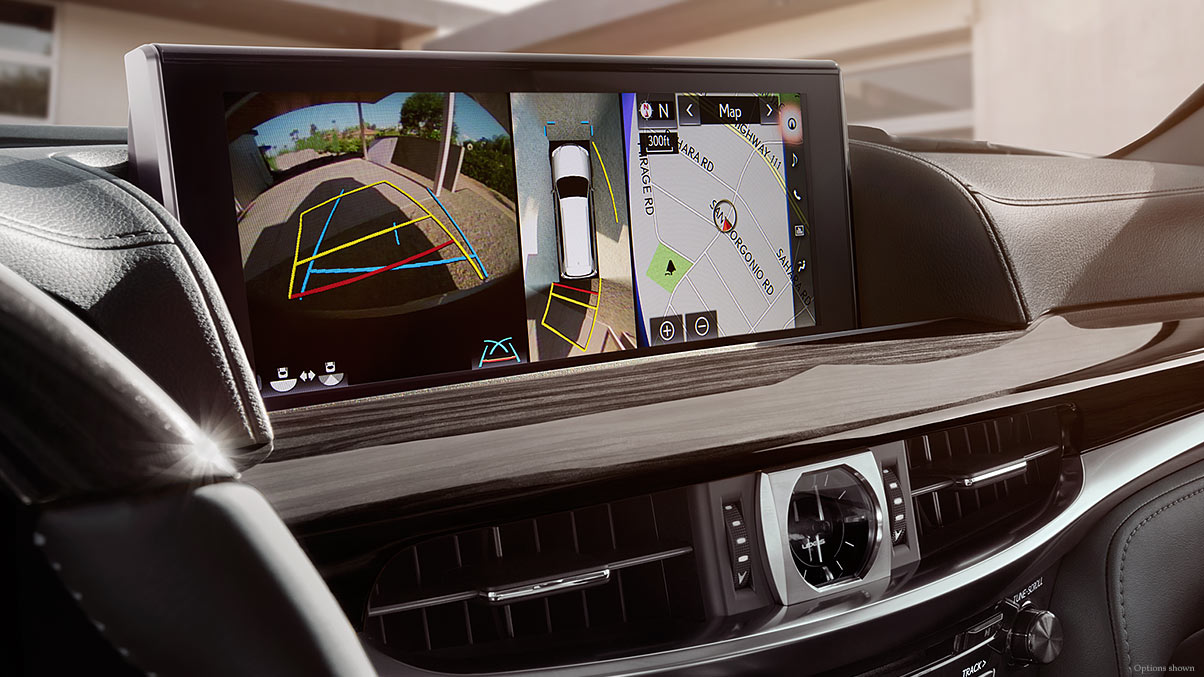 Interior shot of the 2017 Lexus LX Multi-view technology.